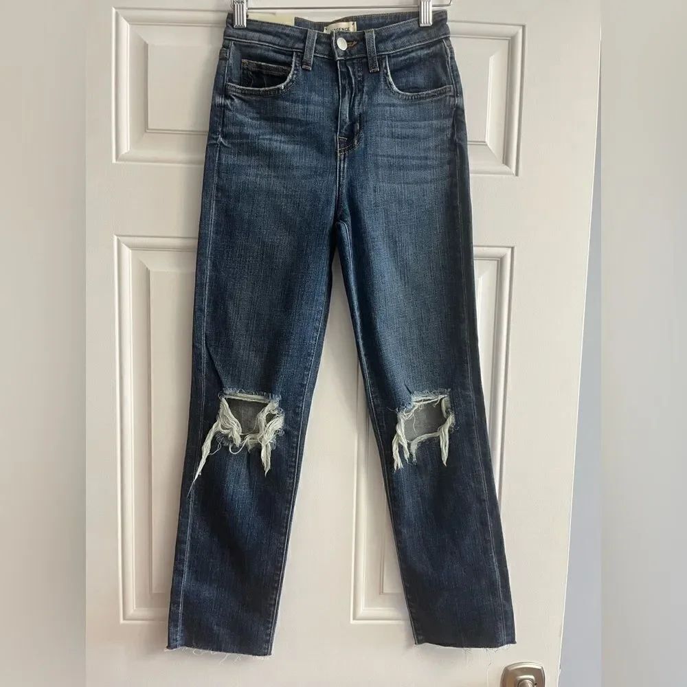 L'AGENCE AUDRINA 24 HIGH-RISE STRAIGHT Taille Haute Droit Jeans NWT